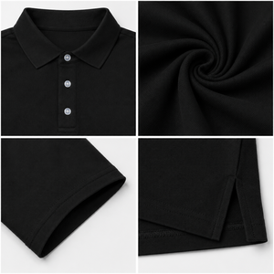 Polo de golf de alto rendimiento para hombre, de secado rápido, elástico en 4 direcciones, antiencogimiento, negro, premium. - Product Image 6