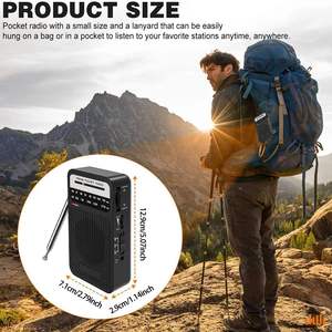 Factory Portable AM FM Pocket Radio 0-5W ABS Custom Color Logo Radio for Elderly Home Hotel Bathroom Travel Rechargeable - Product Image 2