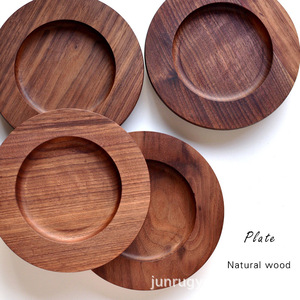 Walnut Wood Coasters Round <b>Teacup</b> Holders Natural Wood Color Coffee Trays For Tea And Coffee Serving - Product Image 5