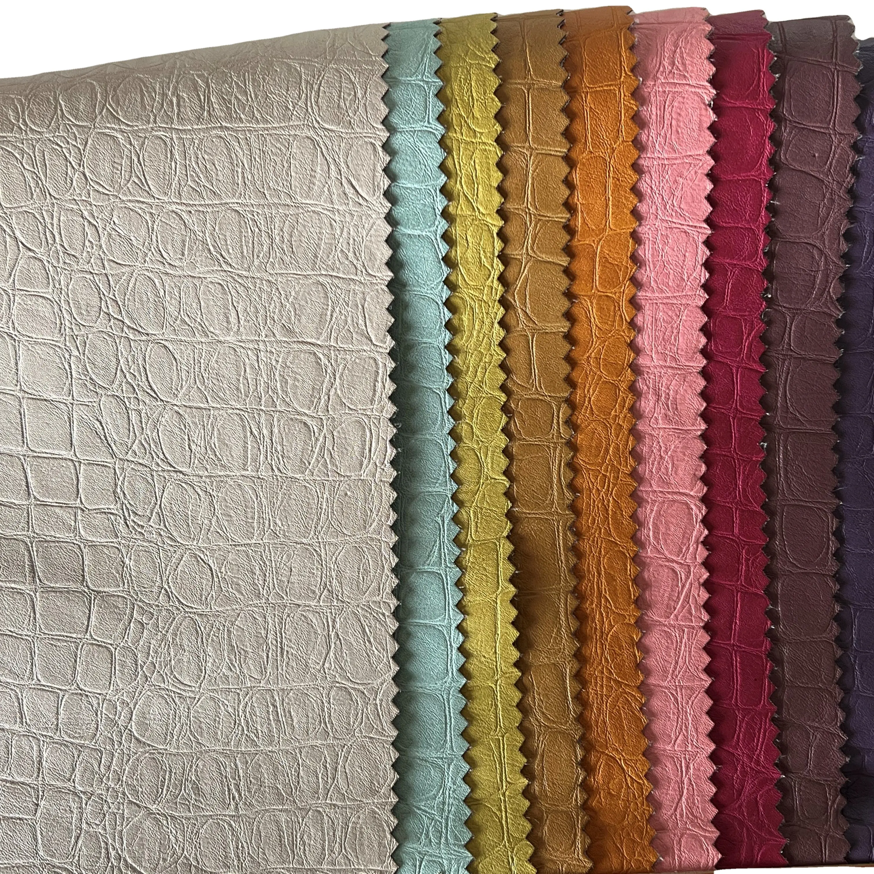 colorful crocodile pattern embossing PU leather for garments,Jackets, fashion PU leather