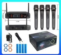 Système de microphone sans fil professionnel UHF à 4 canaux Micros sans fil rechargeables dédiés aux performances sur scène