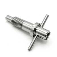 Vis à pas non standard en acier inoxydable usiné CNC sur mesure avec poignée en T et axe fileté pour gabarit d'automatisation