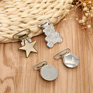 Attache-sucette en alliage de zinc en forme d'ours argenté 25 mm, attache-sucette pour bébé, attache-sucette, accessoire d'alimentation pour nourrissons, attaches pour vêtements - Product Image 4