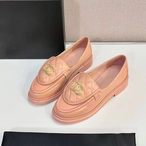Luxury Designer Women's Genuine Leather Small Fragrance Style Rhombus Sheepskin Women's Shoes Thick Sole Single-layer Breathable - Product Image 3