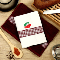 Serviette de cuisine gaufrée 100 % coton écologique avec broderie jacquard motif sport en tissu éponge