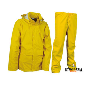 Chaqueta y pantalón impermeable para hombre Cofra RAINFALL, amarillo, termosellado - Product Image 1