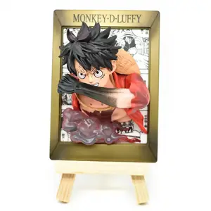 Anime masa süsleme 10cm heykelleri koleksiyon figürler Luffy Sabo Ace fotoğraf çerçevesi tek parça aksiyon figürü