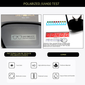 Lunettes de soleil carrées Grey Jack 1323 UV400 polarisées unisexes avec verres TAC, design italien - Product Image 4