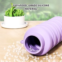 Bouteille d'eau pliable en silicone avec logo personnalisé, portable, idéale pour la course à pied, le fitness et les activités de plein air