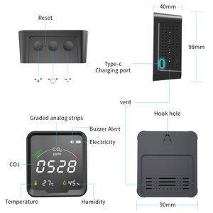 Oem <span class=keywords><strong>Co2</strong></span> Karbon Dioksit Dedektörü Ndir Sıcaklık ve Nem ve Hava Kalitesi Monitörü <span class=keywords><strong>Co2</strong></span> Ölçer Sensör Monitörü - Product Image 3