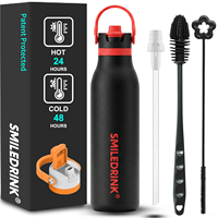 Bouteille d'eau isotherme en acier inoxydable personnalisée, anti-fuite, à double paroi, avec poignée, pour le sport et le camping