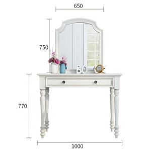 Coiffeuse <span class=keywords><strong>blanche</strong></span> en bois, 1 tiroir long pour chambre à coucher, 1 pièce - Product Image 5