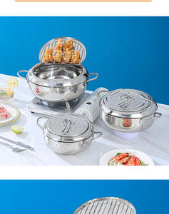 Poêle à Frire en Acier Inoxydable 304 pour Cuisine, Contrôle de Température par Induction, Idéale pour Poisson, Crevettes, Poulet - Product Image 4