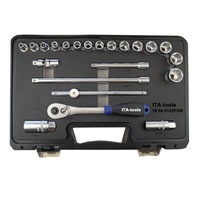 OEM 22PCS 3/8 in Chrome Vanadium Steel 72T Hand Ratchet Socket Set con bujía y herramientas de taller