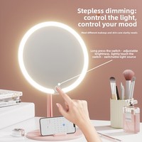 Miroir de Maquillage LED Intelligent HD avec Lumière d'Appoint et Boîte de Rangement pour Dortoir, Maison, Salon, Bureau et Coiffeuse