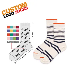 Custom High Quality OEM Fashion Cotton Embroidery Jacquard Logo Crew Sport Men Socks