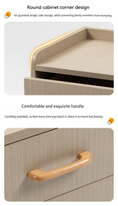 Cổ điển phòng ngủ bằng gỗ đầu giường Bàn Cạnh Giường ngủ 2 Ngăn kéo mở kệ lưu trữ tủ đầu giường - Product Image 5