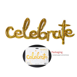 Letra minúscula de aluminio Celebrar Globo de papel de aluminio Cursiva Escritura a mano Alfabeto Globo para decoración de fiesta Celebración - Product Image 5