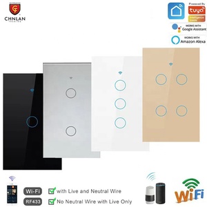 US Standard 220V 110 Voltage <b>Switch</b> RF433 Tuya App WiFi <b>Remote</b> Control Smart Tempered Glass Interrupteur Wifi 10A T - Product Image 3