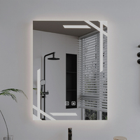 Cermin Pintar LED Sensor Sentuh Persegi Panjang untuk Kamar Mandi, Cocok untuk Hotel, Dijual Murah