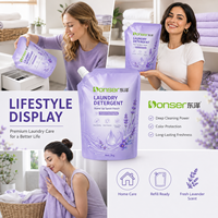 Sachet Doypack PE anti-humidité avec bec verseur pour emballage de savon liquide, gel douche, lessive et shampoing, rechargeable