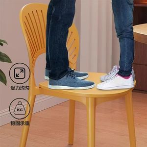 Foreign trade plastic chairs - modern and simple home dining chairs with fan-shaped backrests restaurant hollowed-out trendy le - Product Image 5