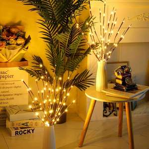 Hot Sell 20 Leds Tree Willow Twig <b>Light</b> <b>Branch</b> String Lamp Christmas Wedding Battery Powered Fabric Gift Home Decoration 70cm - Product Image 3
