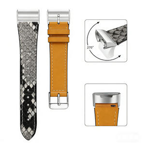 Bracelet en cuir compatible avec Fitbit Charge 3/ Charge 4, bracelets de remplacement en cuir véritable pour femmes et hommes - Product Image 4