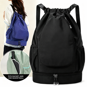 Sac <span class=keywords><strong>d</strong></span>'accessoires de pickleball pour raquettes, balles et serviette, avec compartiment séparé pour chaussures, sac à cordon pour joueurs de club - Product Image 2