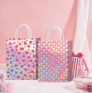 DAMAI Artículos para el Día de San Valentín, Bolsa de Regalo con Corazón Rojo y la Palabra LOVE, Decoraciones para Bodas, Decoración para Fiestas, Bolsa de Regalo de Papel con Diseño Láser - Product Image 3
