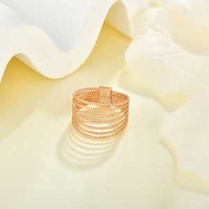 Nouvel arrivage de bijoux en laiton de luxe au design unique de bagues pour femmes en plaqué or rose multicouches - Product Image 4