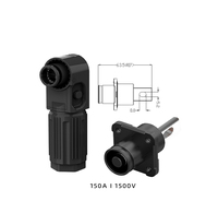Connecteur de stockage d'énergie à verrouillage rapide rotatif 50A 70A 100A 120A IP67 étanche mâle/femelle avec contacts en cuivre étamé 1P ABS