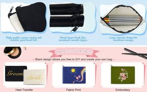 Pochette de voyage en toile de coton personnalisable avec logo imprimé pour maquillage, cosmétiques, crayons et articles de toilette – Vente en gros - Product Image 5