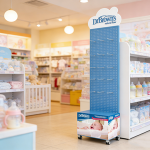 Estante de Almacenamiento para Artículos de Cuidado del Bebé con Ruedas y Múltiples Ganchos para Colgar - Product Image 1