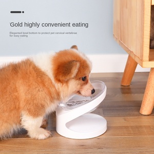 Elevated <strong>Dog</strong> Food <strong>Bowl</strong> Tilted <strong>Rounded</strong> Design Solid for Neck/Spine Comfort Anti-Vomit Slow Feeder Eco-Friendly Plastic Non-Slip - Product Image 1