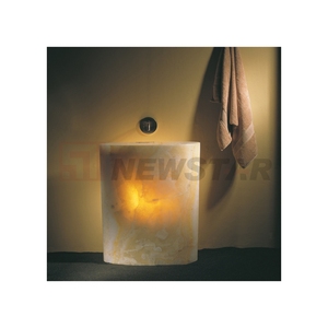Newstar luxe Calacatta évier en marbre <span class=keywords><strong>blanc</strong></span> moderne en pierre naturelle évier en marbre lavabo de salle de bain sur pied - Product Image 3