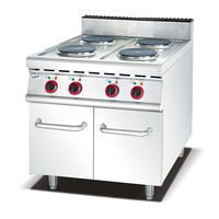 Chefs professionnels Restaurant commercial Cuisinière à plaques chauffantes carrée électrique de qualité autoportante avec armoire
