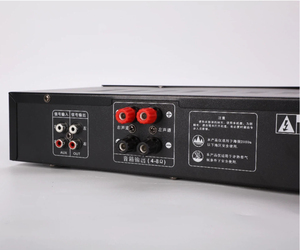 مضخم صوت احترافي FS-206 مع معالج إشارات رقمي وبلوتوث وراديو FM ومنفذ USB، معدات صوتية بقوة 60 واط × 2 قناة واحدة للاستخدام المنزلي/الكاريوكي - Product Image 2