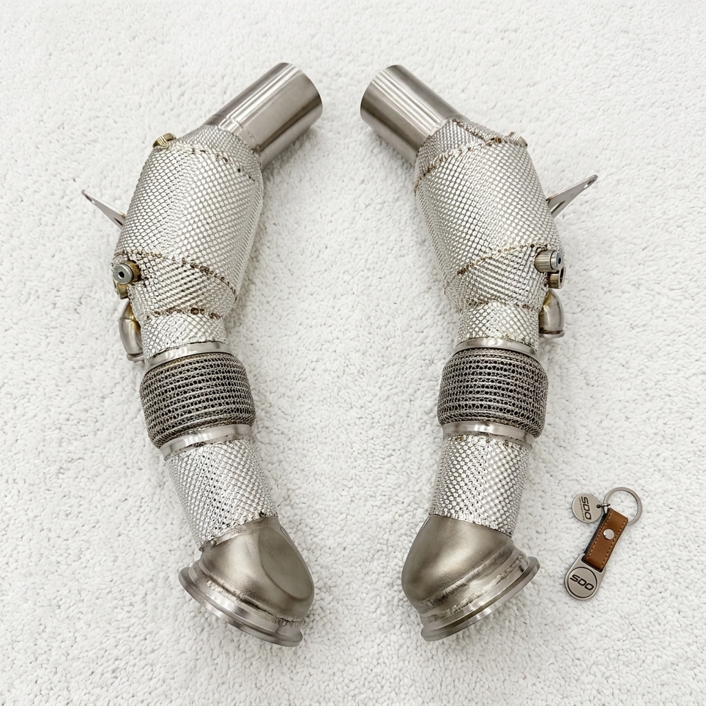 VantaFlow Catted Downpipes for Ferrari 488 3.9T V8 2015-2019 Performance Exhaust Headers with Integrated Thermal Heat Shield