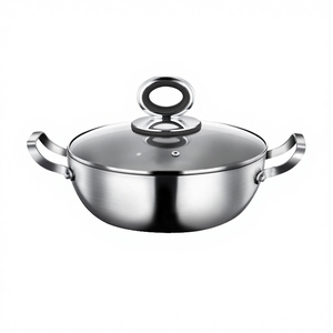 Olla China de Titanio Puro de 28/30 cm, Olla para Sopa de Gran Capacidad con Doble Asa, Antiadherente, Apta para Lavavajillas, con Tapa de Vidrio - Product Image 4