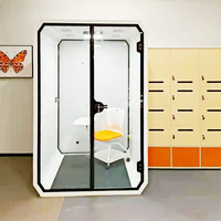 Poste de travail portable pour 2 personnes, cabine insonorisée, bureau privé, salle de réunion insonorisée