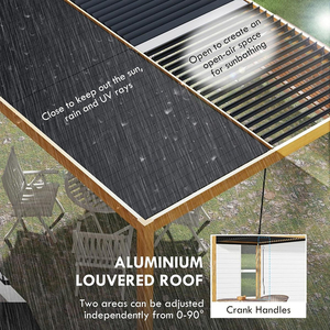 Pergola Intelligente Directement de l'Usine Chinoise, Abri Extérieur en Aluminium à Lames Orientables Électriques avec LED Intégrées, Personnalisable - Product Image 3