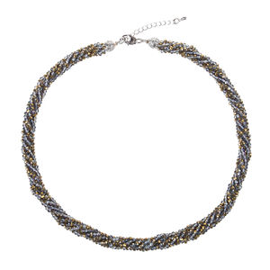 Collar Religioso Vintage WENCHI con 3 Hileras de Perlas de Agua Dulce y Cuentas de Latón Turquesa para Fiesta o Regalo - Product Image 2