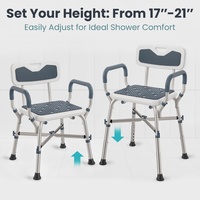 450lb avec accoudoirs rembourrés et chaise de douche arrière pour personnes âgées et handicapées hauteur réglable siège de douche Handicap chaise de salle de bain