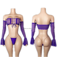 Usine source, vente en gros, personnalisation, vêtements de danse exotiques en résille et strass