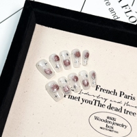 Faux ongles de luxe faits à la main, motif croix gothique 3D, style Y2K, réutilisables, à coller