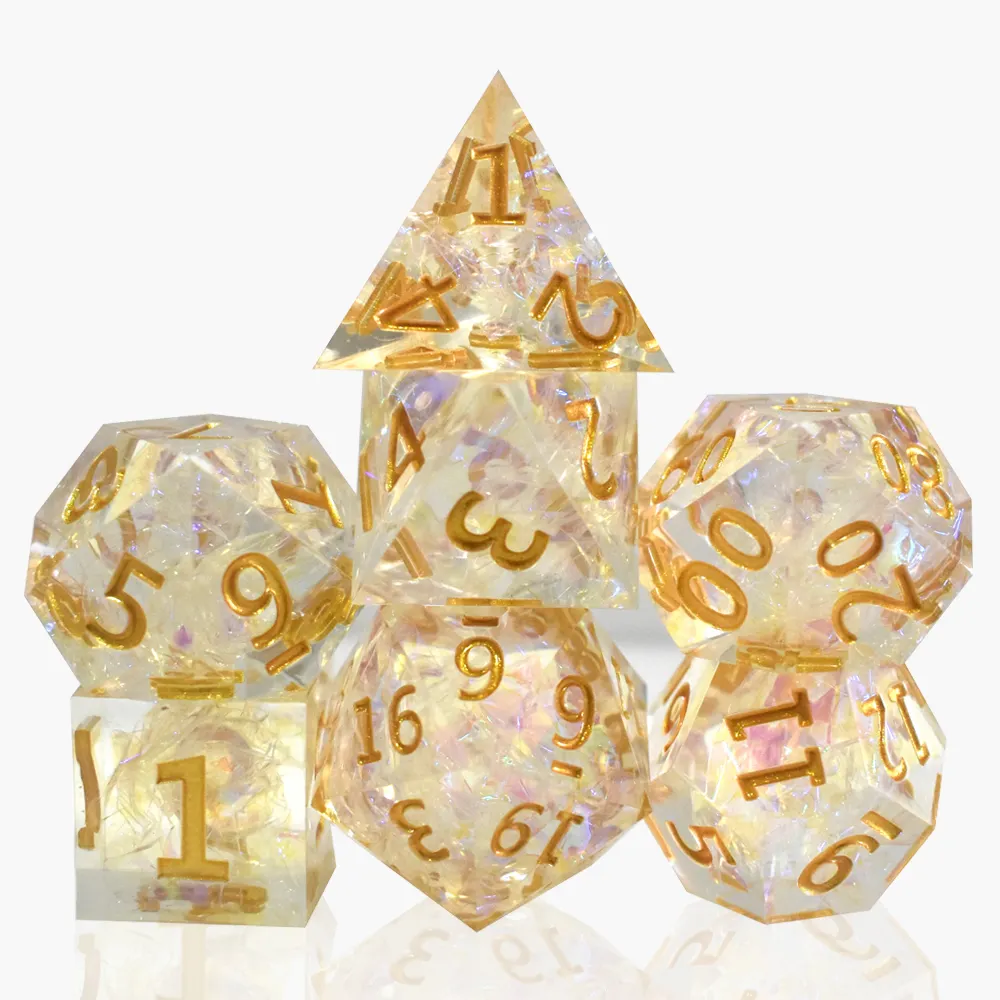 Новый дизайн, набор игральных костей D4,D6,D8,D10,D12,D20, ролевая игра DND fitness, резкие края, блестящие полимерные кости для dnd