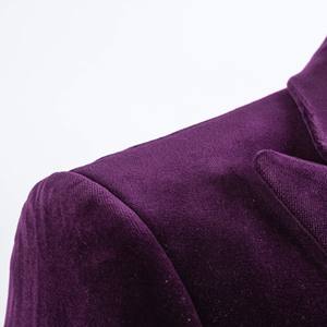 Costume en velours pour <span class=keywords><strong>homme</strong></span>, pantalon de costume, design de marié, <span class=keywords><strong>smoking</strong></span> de mariage, veste de <span class=keywords><strong>smoking</strong></span>, 2 pièces, tenue de marié, tenue de bal, blazer - Product Image 4