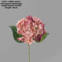 Hydrangeas artificiels de haute qualité faits à la main, toucher réel, latex, grande tête, vert et blanc, fleurs d'hortensia pour la décoration de mariage