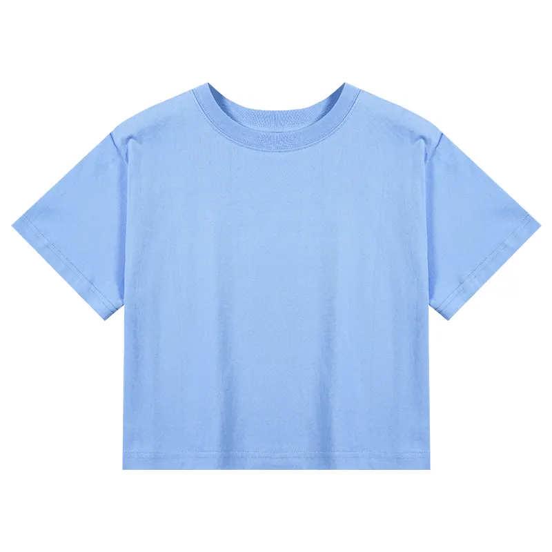 Camiseta de algodão personalizada de fábrica para mulheres com estampa lisa e sexy de algodão crop top